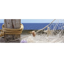 Dekoratives Strandmotiv mit Seestern und Fischernetz