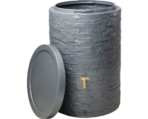 Regentonne mit Deckel und Wasserhahn