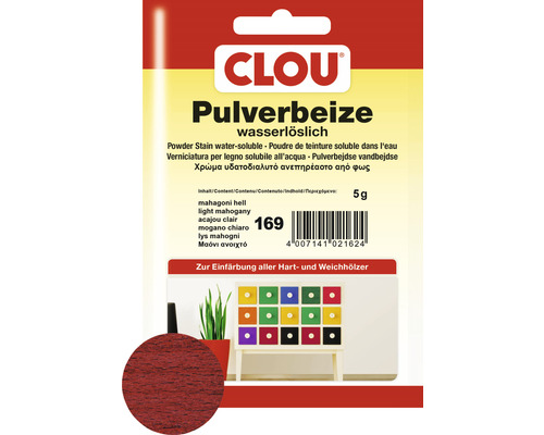 Clou Pulverbeize mahagoni hell 5 g Clou Pulverbeize mahagoni hell 5 g