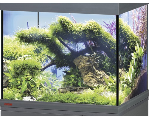 EHEIM Aquarium, Glasbecken GB 82 vivalineLED 126 81x36x40 cm nur mit oberer Blende anthrazit ohne Beleuchtung und weitere Technik ohne Inhalt
