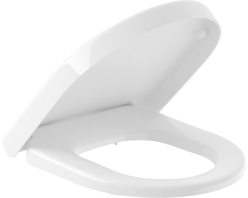 Abattant de toilette en plastique, avec couvercle ouvert