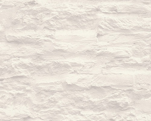 Papier peint intissé 95908-3 Schöner Wohnen 7 aspect pierre gris clair Papier peint en briques blanches avec une surface irrégulière