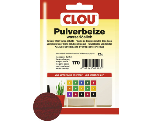 Clou Pulverbeize mahagoni dunkel 12 g Clou Pulverbeize mahagoni dunkel 12 g