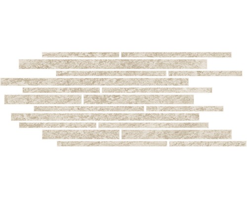 Dekorfliese Discovery Sunwood beige 30x60 cm Mosaikfliese mit länglichen, rechteckigen Steinen