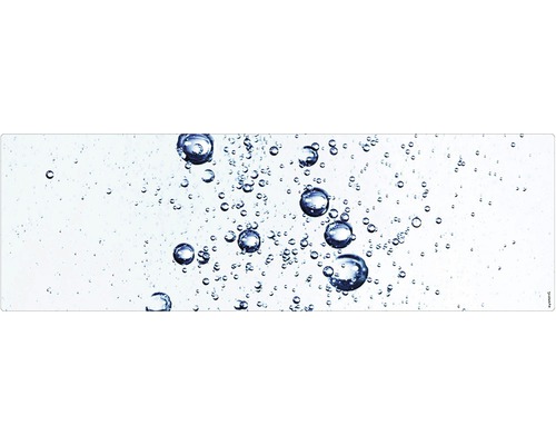 Paroi arrière de salle de bains mySPOTTI aqua Aqua Water 140x45 cm Image de bulles d''air dans l''eau