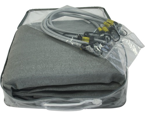 Voile d''ombrage avec accessoires dans un sac transparent