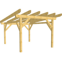 Holzkonstruktion mit Pultdach 350x350 cm für Punktfundamente-thumb-0