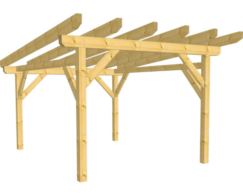 Holzkonstruktion mit Pultdach 400x400 cm für Punktfundamente