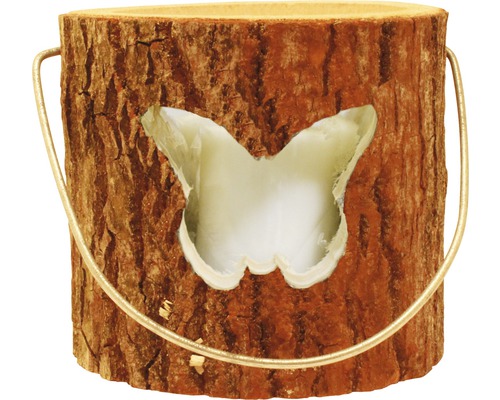 Windlicht Holz Schmetterling Ø 18 H 18 cm