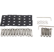 Befestigungssatz mit Schrauben, Unterlegscheiben, Schlüssel und Montageplatten