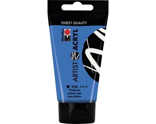 Peinture acrylique pour artiste Marabu Artist Acryl 956 cyan primaire 75 ml