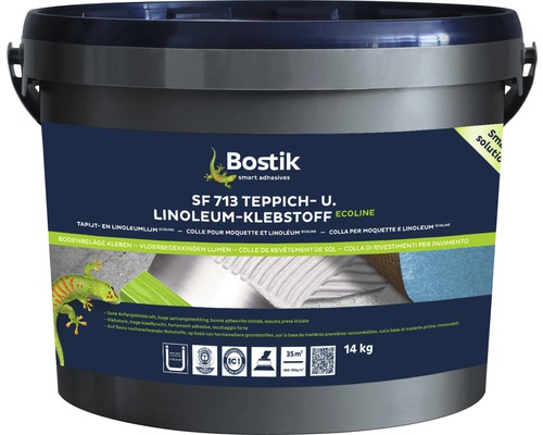 Colle à tapis et linoléum Bostik HW 713 d'Ecoline 14 kg Bostik SF 713 colle pour moquette et linoléum dans un seau de 14 kilogrammes