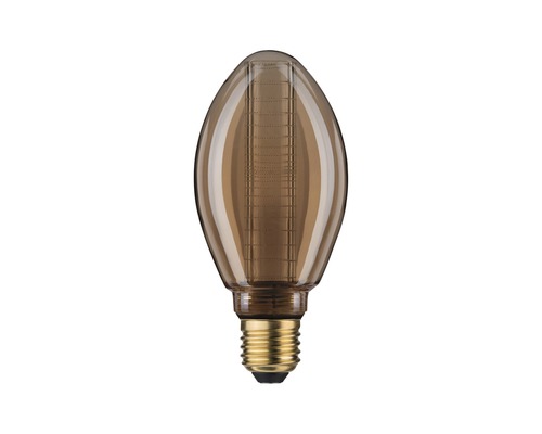Ovale LED Lampe mit goldenem Sockel