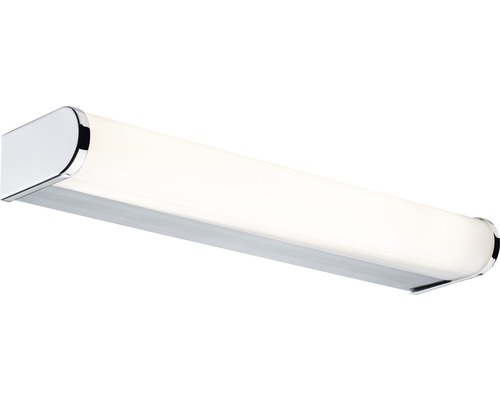 Lampe de salle de bain LED avec boîtier chromé.