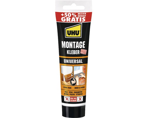 UHU Montagekleber Universal 200 g + 50% Gratis Uhu Montagekleber Universal in einer Tube
