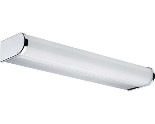 Luminaire de salle de bain allongé avec finition chromée