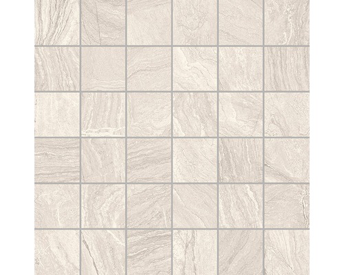 Mosaïque en grès cérame Varana Almond 30x30 cm Carreaux carrés avec motif de pierre