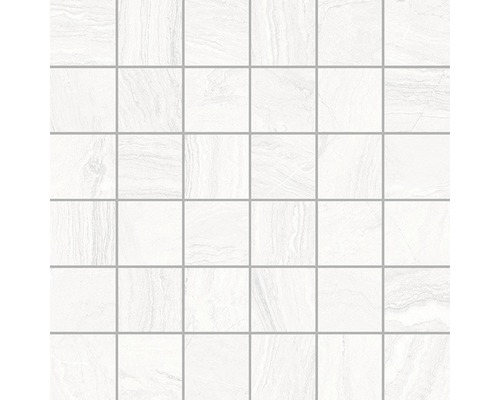 Mosaïque en grès cérame Varana Blanco 30x30 cm Carreau de mosaïque carré en céramique