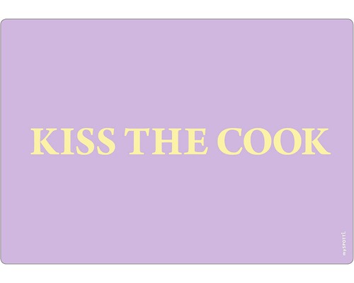 Paroi arrière de cuisine mySPOTTI Plum Kiss 59x41 cm Tapis de cuisine Myspotti ''Kiss The Cook''