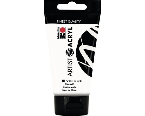 Marabu Acrylfarbe Artist Acryl titanweiss 970 75 ml Tube mit Titanweiß Künstler-Acrylfarbe