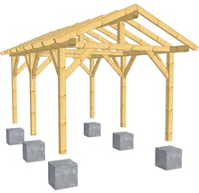 Holzkonstruktion mit Satteldach 350x300 cm für Punktfundamente-thumb-0