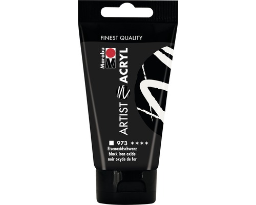 Peinture acrylique pour artiste Marabu Artist Acryl 973 noir oxyde de fer 75 ml