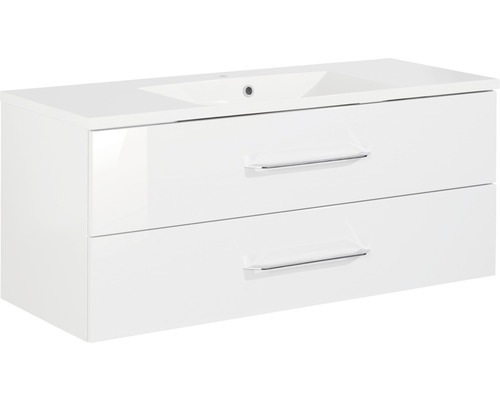 Lavabo avec meuble bas FACKELMANN B.clever lxhxp 120x51x46 cm couleur de façade blanc 82893