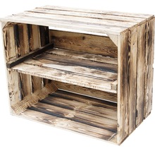 Holzkiste mit zwei Regalfächern