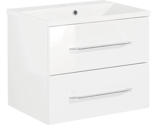 Lavabo avec meuble bas FACKELMANN B.clever lxhxp 60x51x46 cm couleur de façade blanc 82903