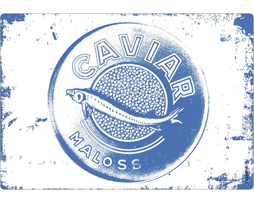 Paroi arrière de cuisine mySPOTTI Caviar blue 59x41 cm Motif Caviar Maloss sur dessous de verre