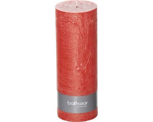 Bougie cylindrique Raureif Rustico Ø 8 H 22 cm rouge