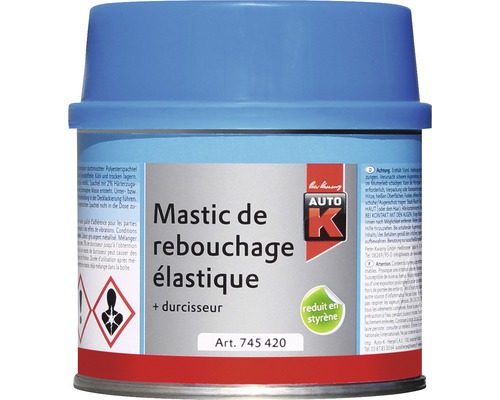 Enduit de rebouchage élastique Auto-K 250 g Mastic de rebouchage élastique Auto K avec durcisseur