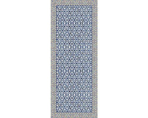 Teppich mit blauem Sternmuster und Bordüre