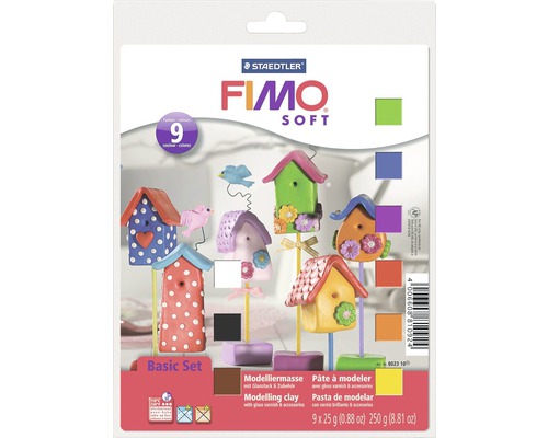 Kit de base Fimo Soft 9 demi-blocs