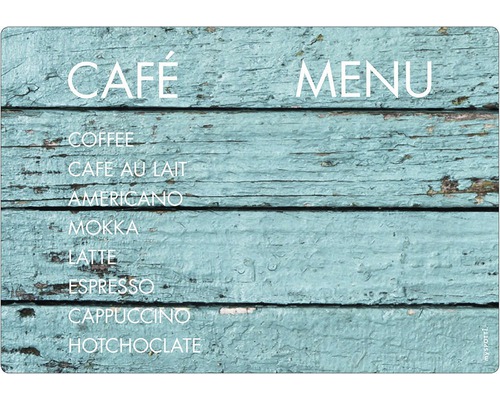 Memoboard mySPOTTI memo Café & Menu 59x41 cm Café Menü auf Holzuntergrund