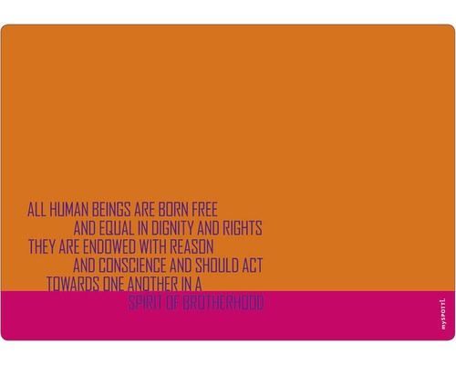 Memoboard mySPOTTI memo Human rights 59x41 cm Zitat über Menschenwürde und Brüderlichkeit