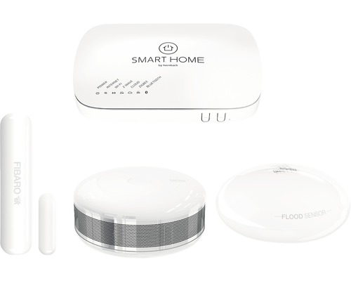 Kit Smart Home avec passerelle, détecteur de porte et fenêtre, détecteur de fumée et détecteur d''eau