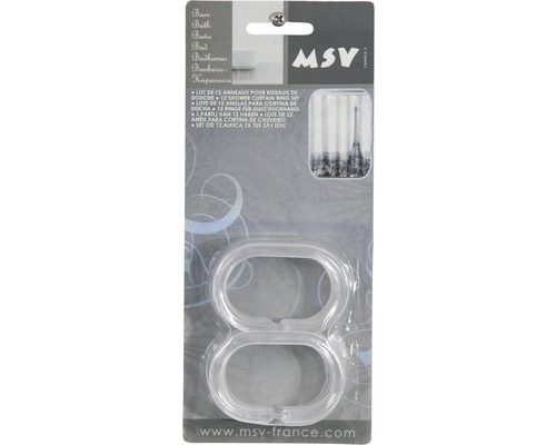 Lot de douze anneaux pour rideaux de douche