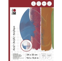 Bloc de dessin Marabu pour dessins à l'acrylique 24x32 cm 350 g/m² 10 feuilles