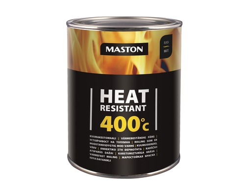 Maston Peinture résistante à la chaleur +400°C black 1 l