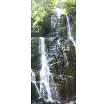 Paysage avec une cascade sur des rochers et de la végétation