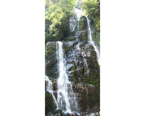 Cascade entre rochers et végétation