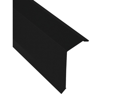 Angle d'arête pour plaque ondulée métal PRECIT S18 Big Stone noir foncé RAL 9005 1000x95x100 mm Angle d'arête pour plaque ondulée métal PRECIT S18 Big Stone noir foncé RAL 9005 1000x95x100 mm
