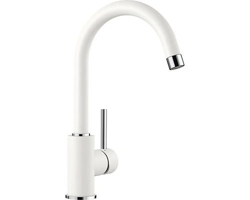 Robinet de cuisine haute pression Blanco MIDA look Silgarnit blanc 519418 Robinet de cuisine à col de cygne