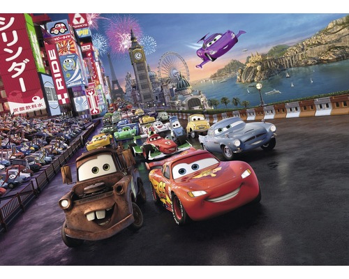 Papier peint panoramique SD401 Disney Cars Race 4 pces 254 x 184 cm