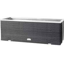 Pflanzkübel Polyrattan 108x39x43 cm anthrazit-aluminium