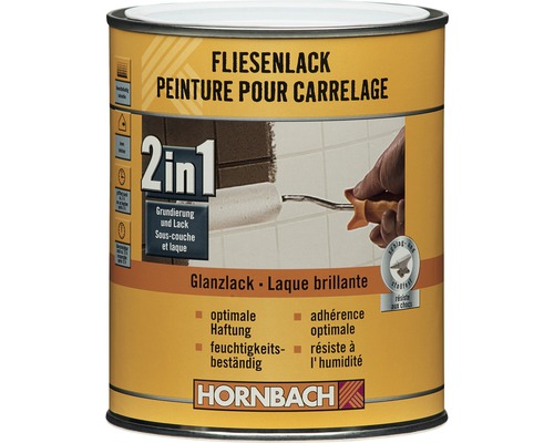 HORNBACH Fliesenlack Fliesenfarbe 2in1 glanz weiss 1 l