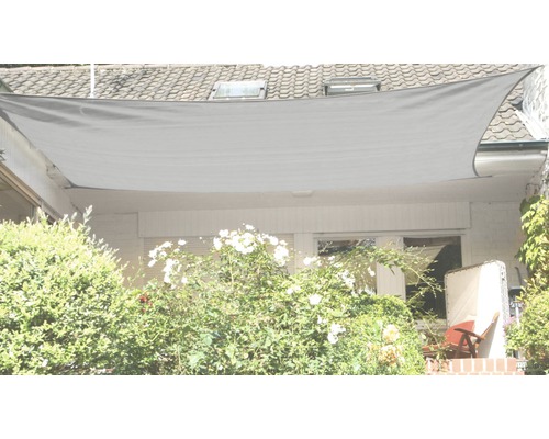 Voile d'ombrage carré gris argent 340x340 cm