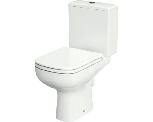 Set combinaison WC Cersanit Colour cuvette à fond creux sans bride de rinçage blanc brillant avec abattant WC K103-027