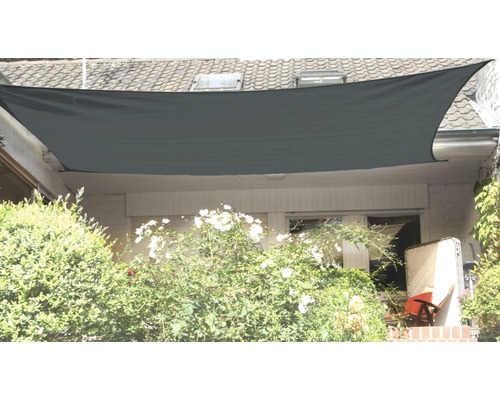 Voile d'ombrage rectangulaire anthracite avec protection contre la pluie 200x250 cm